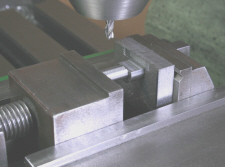 Vice in vice workholding on the milling machine.