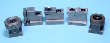 Low Profile Clamps, five types for use on the Milling Machine Table