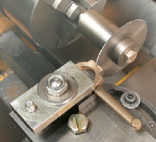 Slitting saw. On the lathe